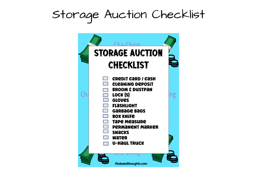 Storage Auction Checklist - Free