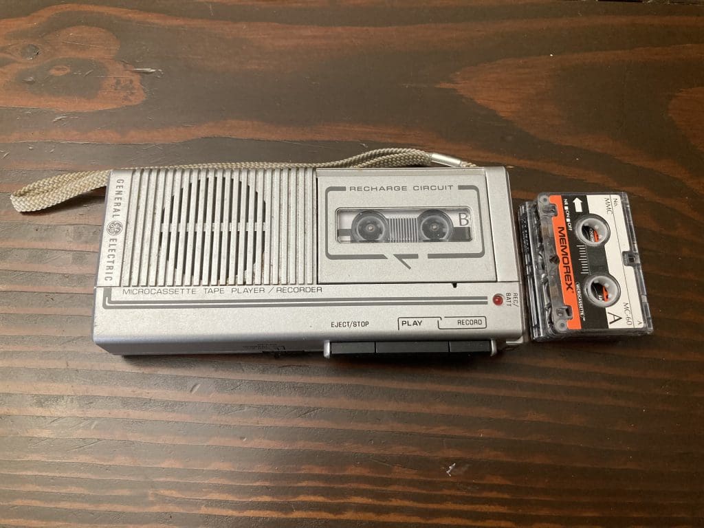 GE Microcassette Recorder and tapes