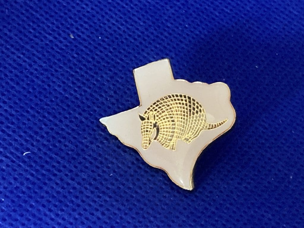 Texas Pink Armadillo pin