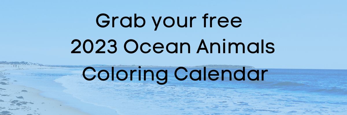 2023 Ocean Animals coloring calendar - free