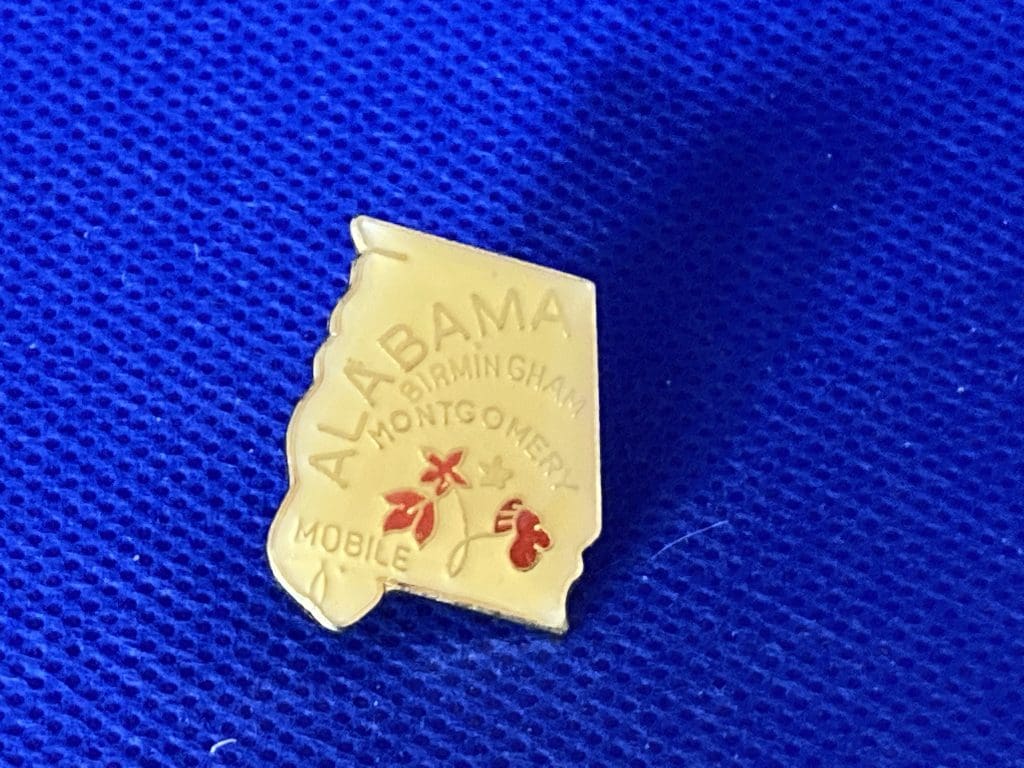 Alabama Montgomery State shape pin