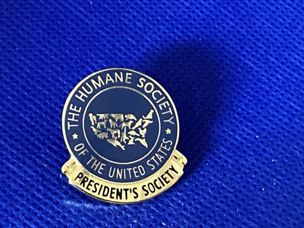 Humane Society of the United States President's Society pin