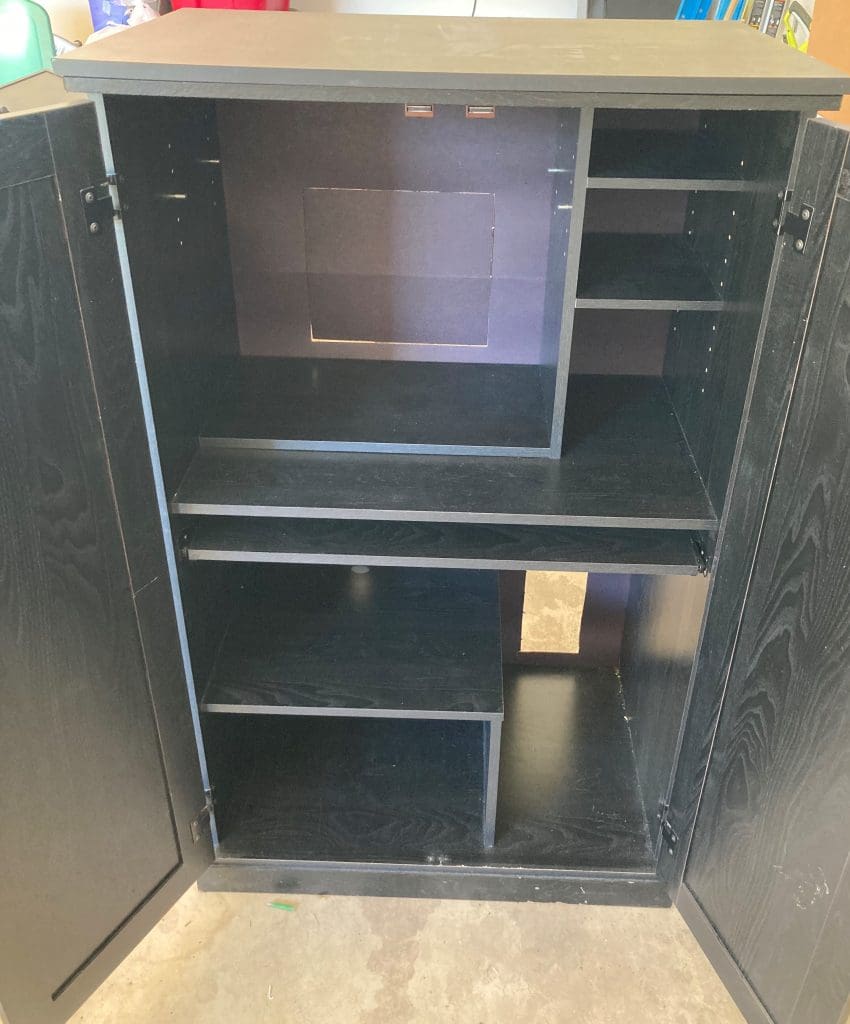 Dark Particle Board Cupboard