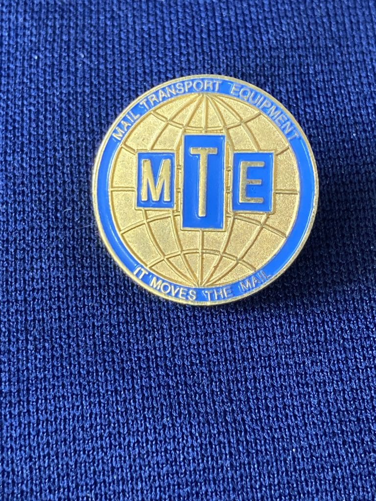Mail Transport Equipment MTE lapel pin