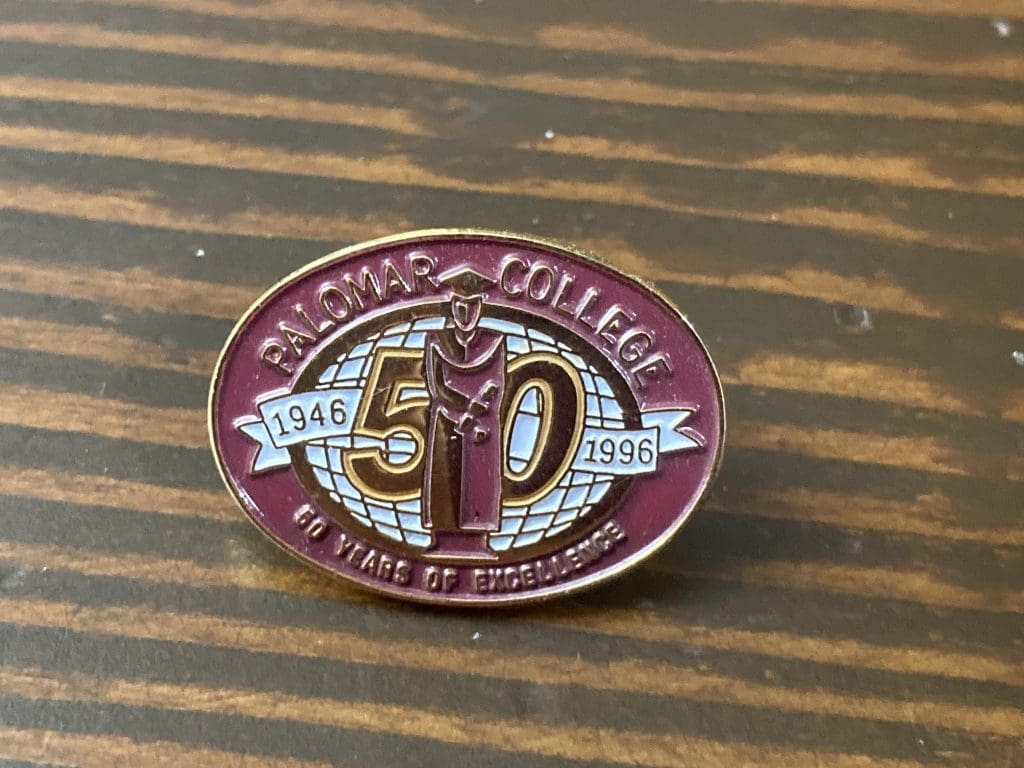 Palomar College 1946 1996 50 years lapel pin