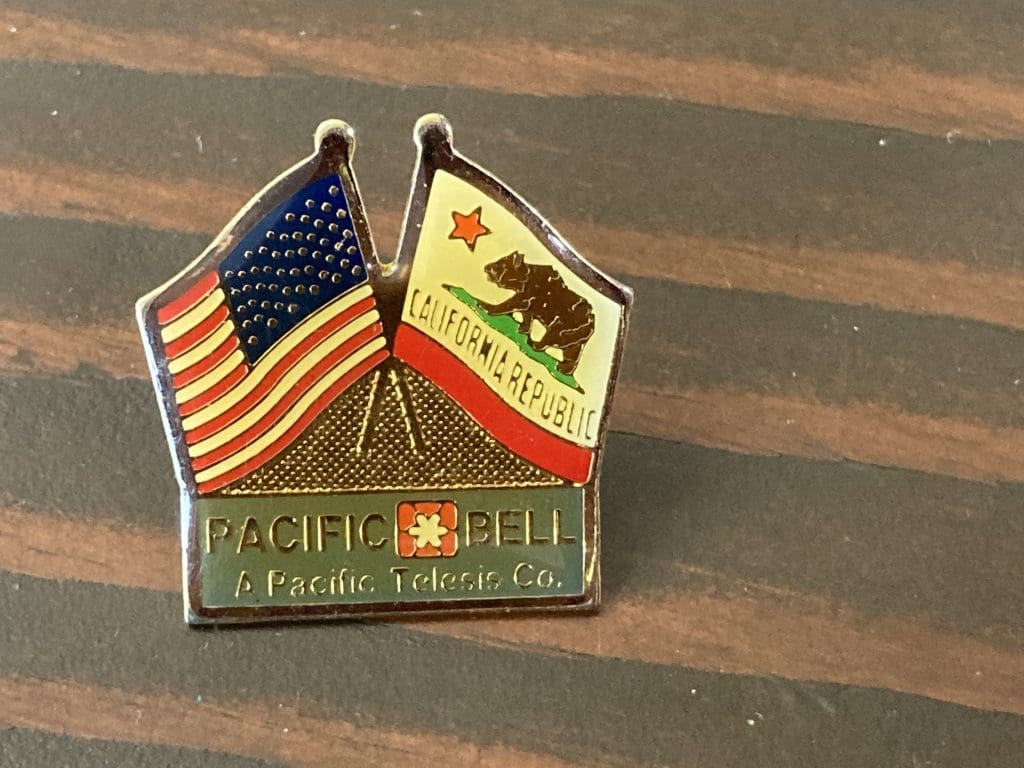 Pacific Bell USA Flag California Republic flag lapel pin