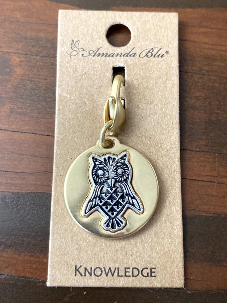 Amanda Blu Medallion Charm Knowledge Owl