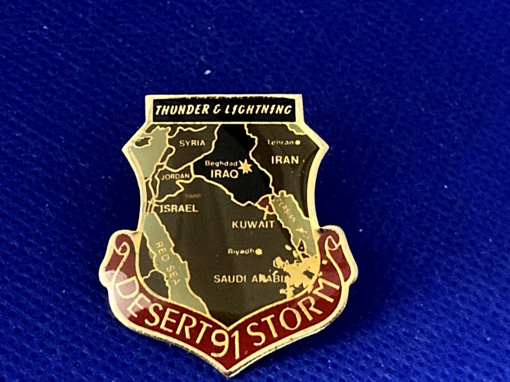 1991 Desert Storm Thunder & Lightning lapel pin