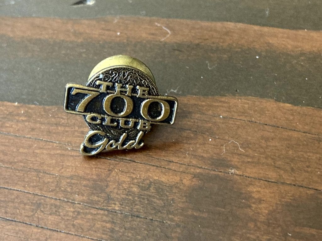 700 Club Gold CBN Network lapel pin