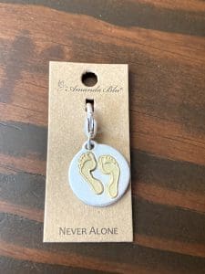 Amanda Blu Never Alone Medallion Charm footprints