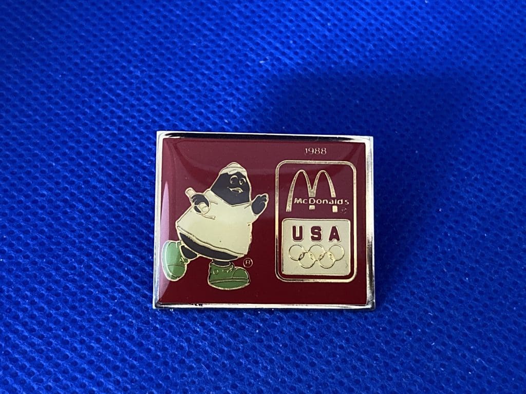 1988 McDonald's Olympics Grimace lapel pin