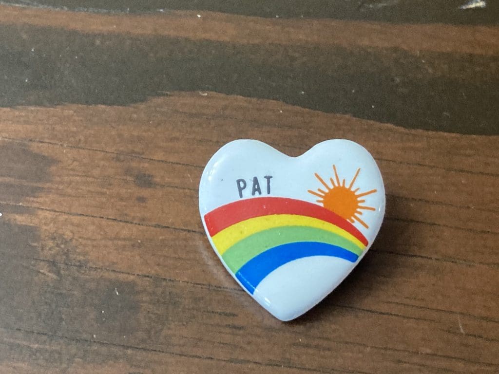 Pat Heart Shaped Rainbow lapel pin