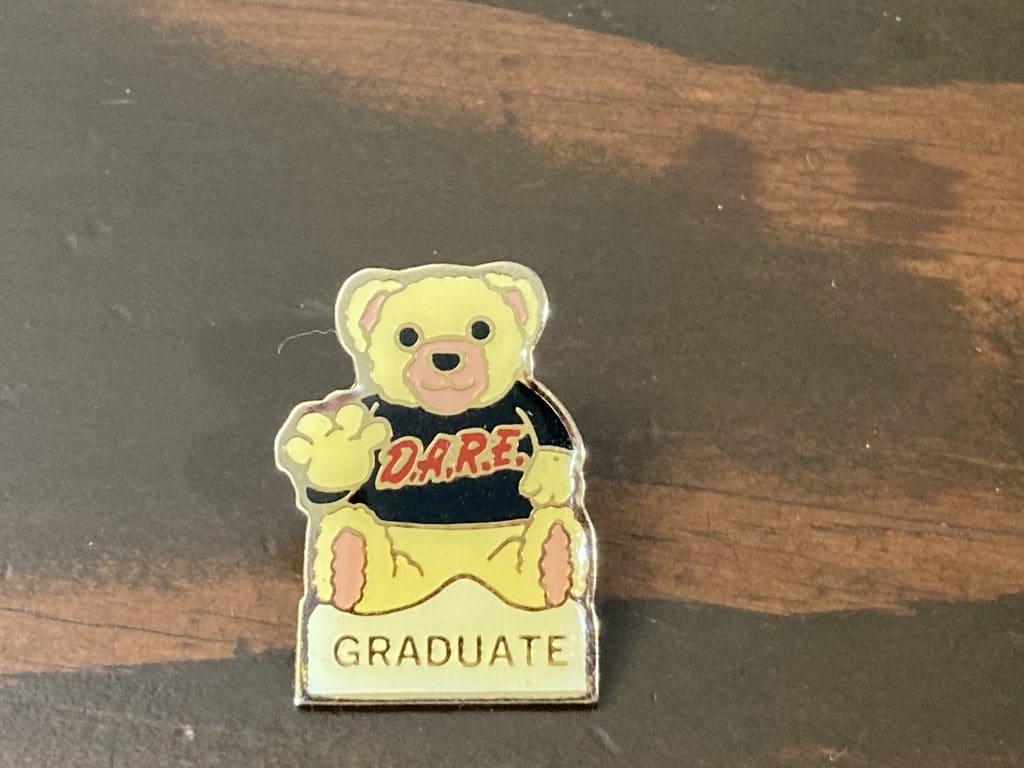 DARE Graduate teddy bear lapel pin