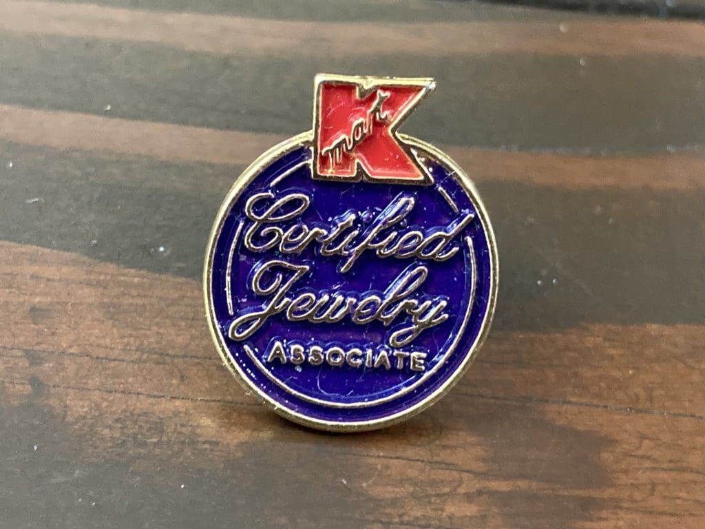 Kmart Certified Jewelry Associate lapel pin