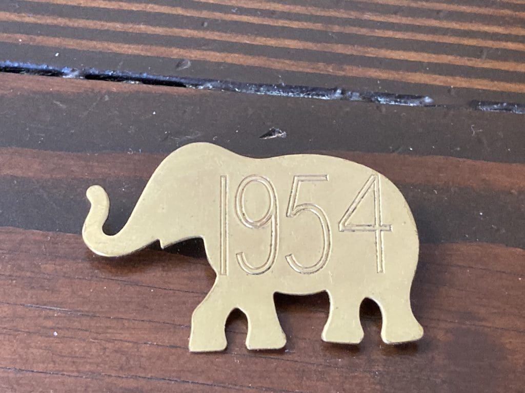 Vintage 1954 Elephant Republican lapel pin
