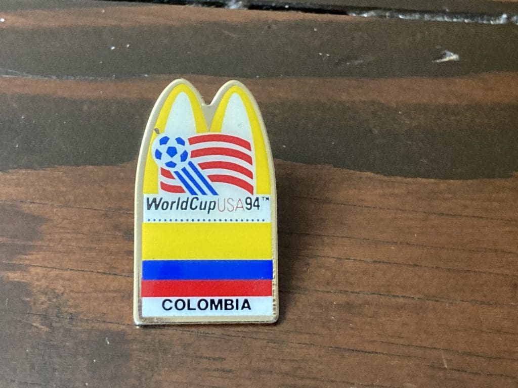 World Cup USA 1994 Colombia Mcdonalds lapel pin