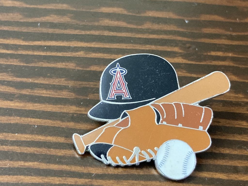 2004 Los Angeles Angels baseball glove bat
