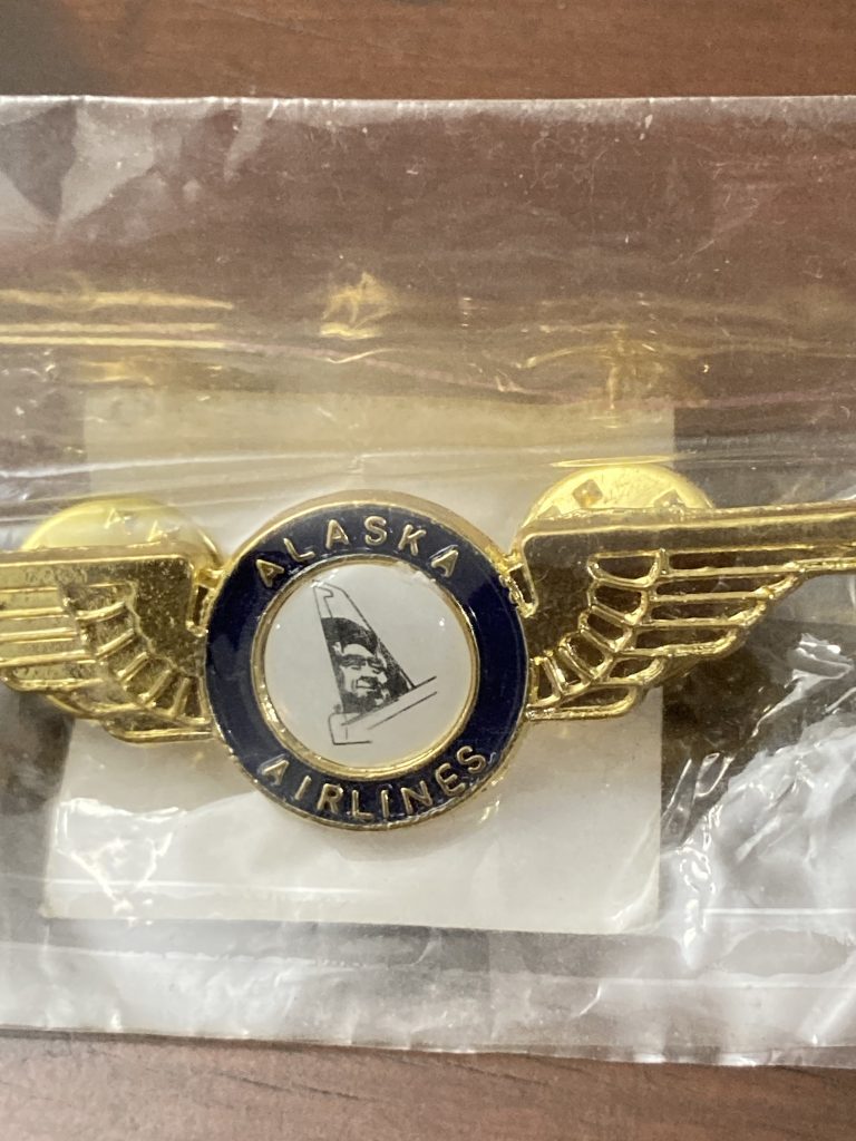 Alaska Airlines Wings New in Package lapel pin