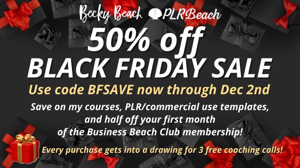 PLR Beach Black Friday Sale