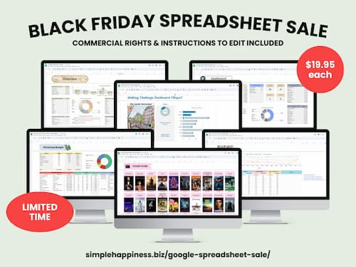 Black Friday Spreadsheet sale