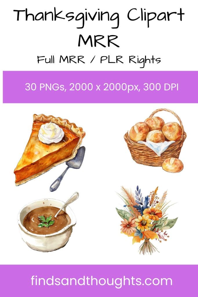 Thanksgiving Clipart MRR / PLR Thanksgiving Clipart