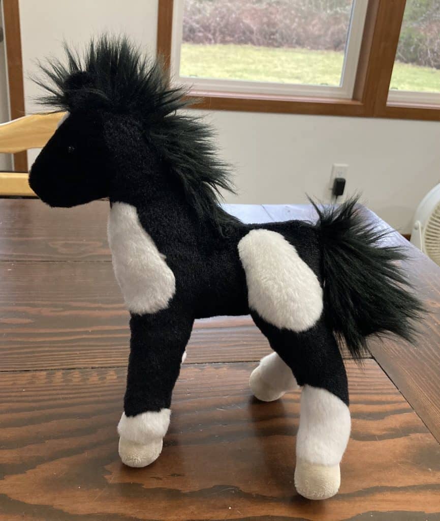 Douglas Cuddle Toy Black White Horse Plush
