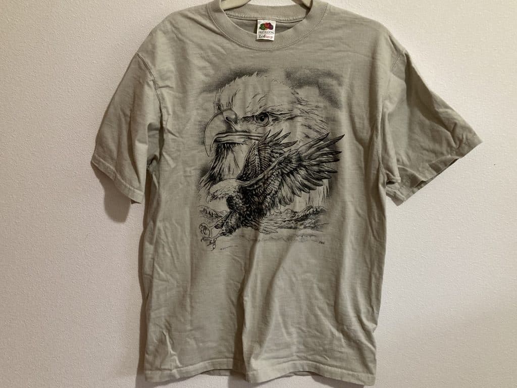 My eBay Finds for August 2025 Fruit of the Loom Eagle J. Peck shirt size Large